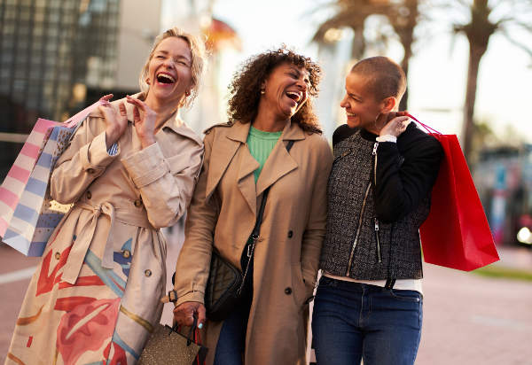 three friends shopping